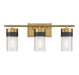 Brickell Three Light Bathroom Vanity in Warm Brass