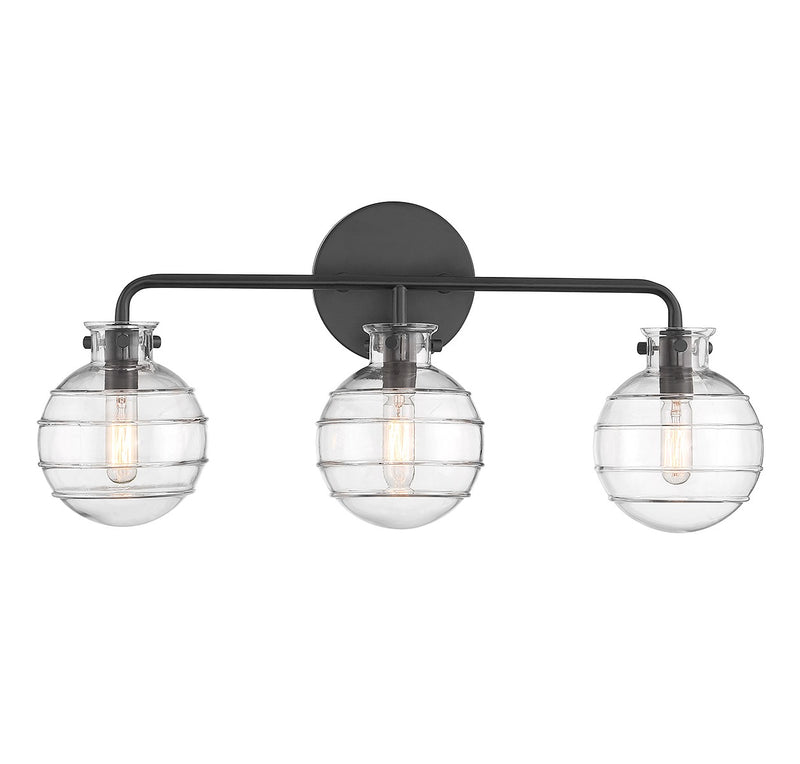 Mason Three Light Bathroom Vanity in Matte Black