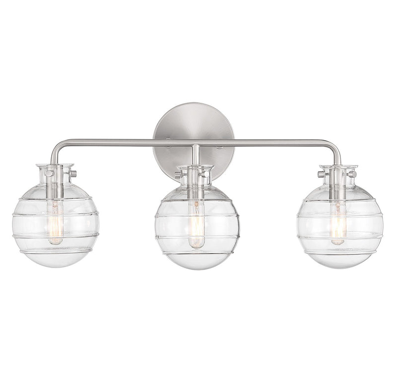 Mason Three Light Bathroom Vanity in Satin Nickel