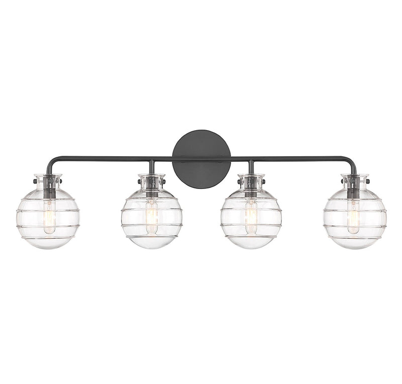 Mason Four Light Bathroom Vanity in Matte Black