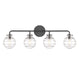 Mason Four Light Bathroom Vanity in Matte Black