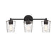 Ballas Three Light Bathroom Vanity in Matte Black