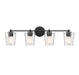 Ballas Four Light Bathroom Vanity in Matte Black
