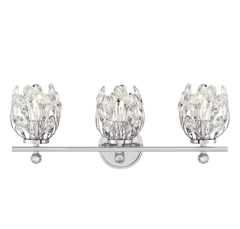 Moreno Three Light Bathroom Vanity in Chrome
