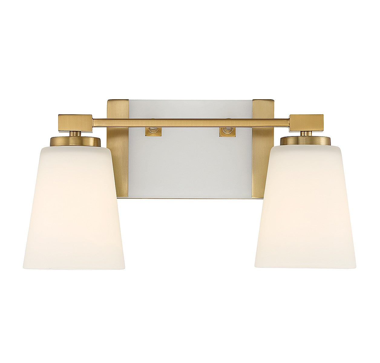 Darby Two Light Bathroom Vanity in Warm Brass