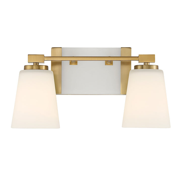 Darby Two Light Bathroom Vanity in Warm Brass