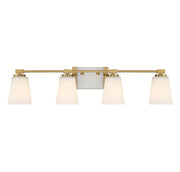 Darby Four Light Bathroom Vanity in Warm Brass