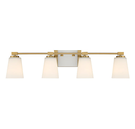 Darby Four Light Bathroom Vanity in Warm Brass