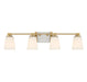 Darby Four Light Bathroom Vanity in Warm Brass