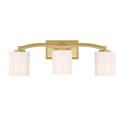 Whitney Three Light Bathroom Vanity in Warm Brass