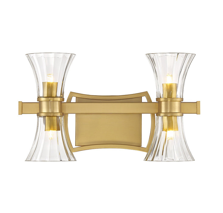 Bennington Four Light Bathroom Vanity in Warm Brass