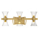 Bennington Six Light Bathroom Vanity in Warm Brass