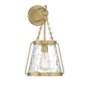 Crawford One Light Wall Sconce in Warm Brass