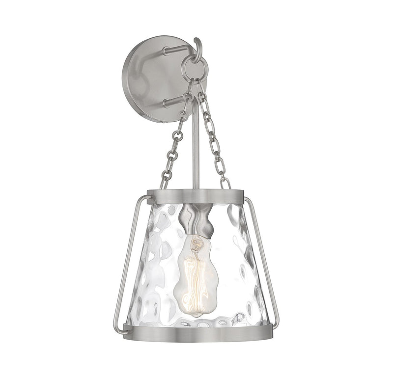 Crawford One Light Wall Sconce in Satin Nickel