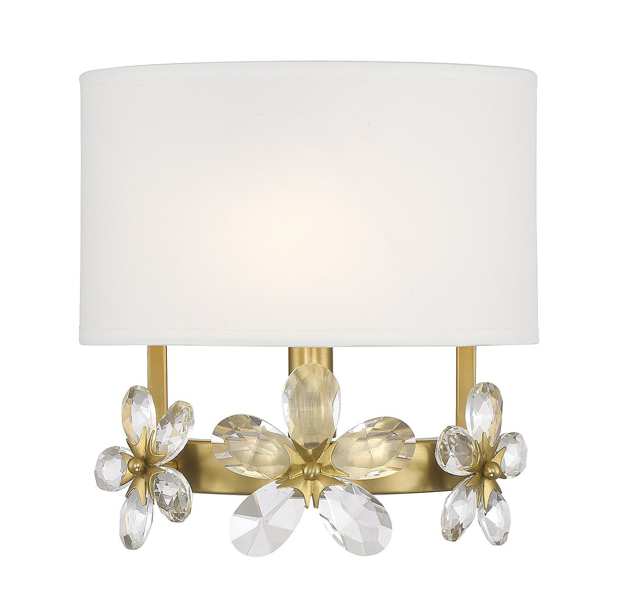 Dahlia One Light Wall Sconce in Warm Brass
