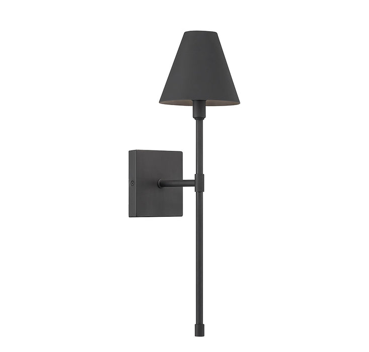Jefferson One Light Wall Sconce in Matte Black
