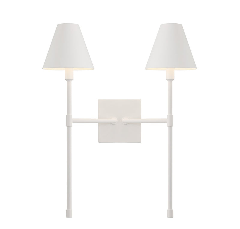 Jefferson Two Light Wall Sconce in Bisque White