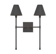 Jefferson Two Light Wall Sconce in Matte Black