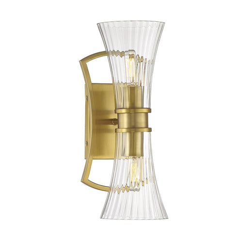 Bennington Two Light Wall Sconce in Warm Brass - Lamps Expo