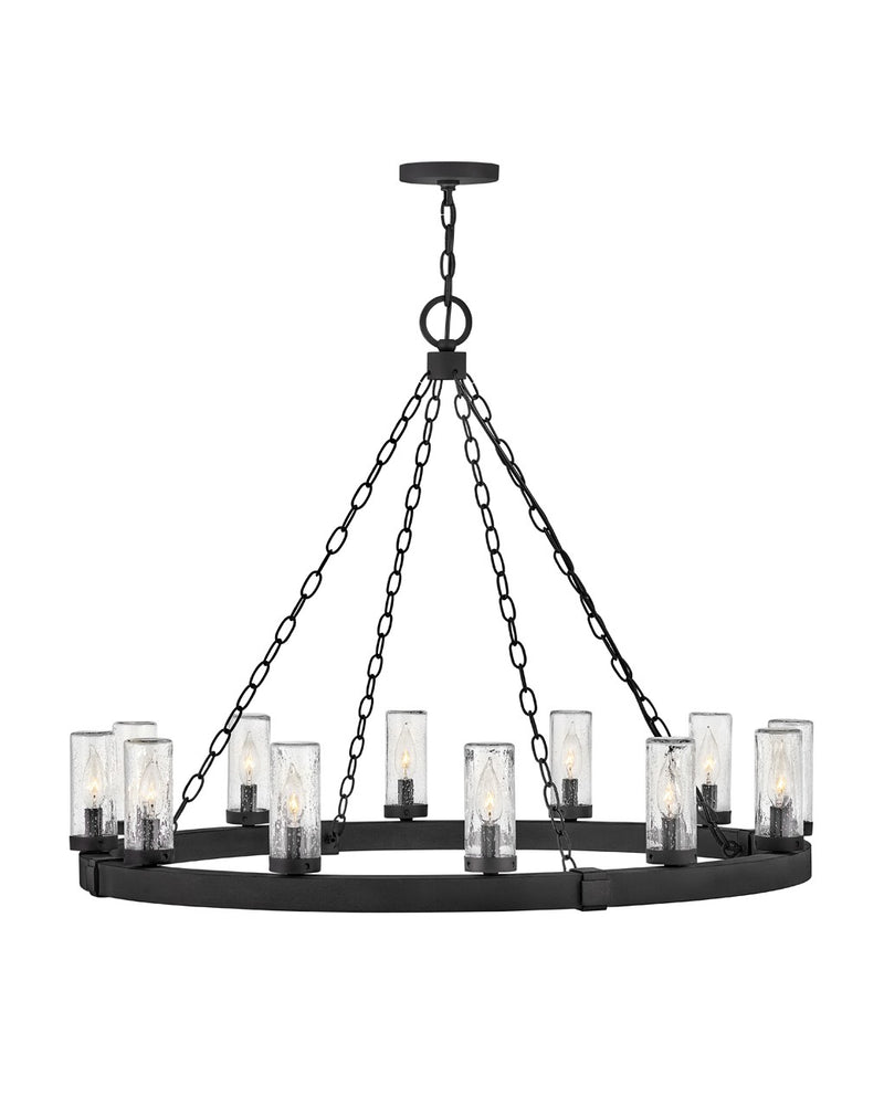 Sawyer LED Hanging Lantern in Black by Hinkley Lighting