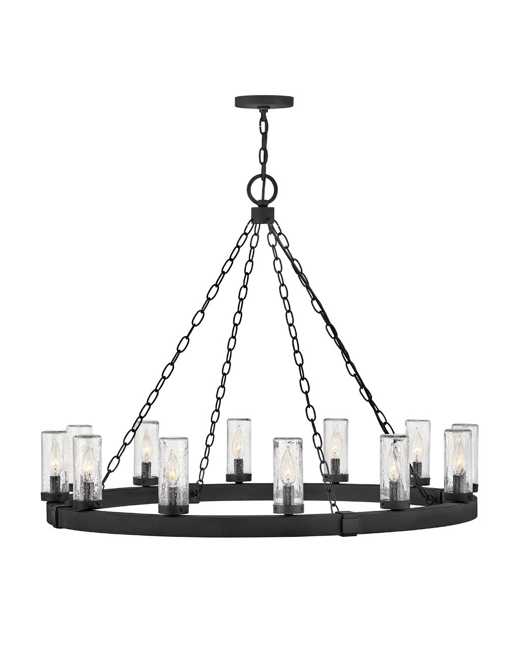 Sawyer LED Hanging Lantern in Black by Hinkley Lighting