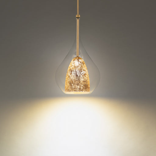 Helios LED Mini Pendant in Gold Leaf/Aged Brass