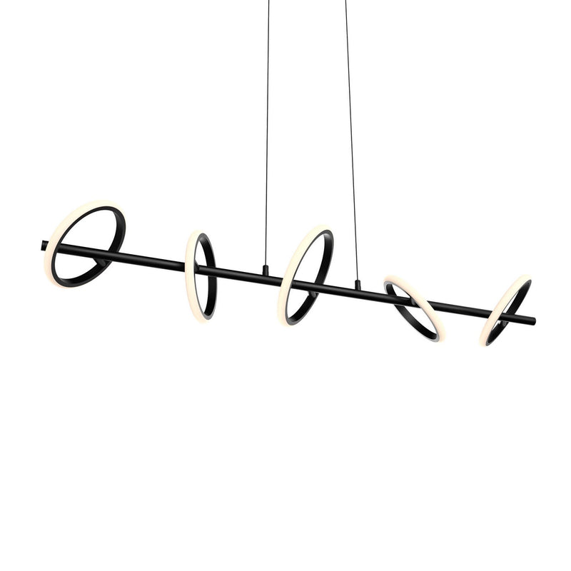 Five Light Linear Pendant in Black