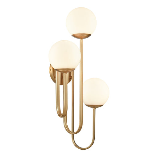 Caroline Three Light Wall Sconce in Brushed Gold