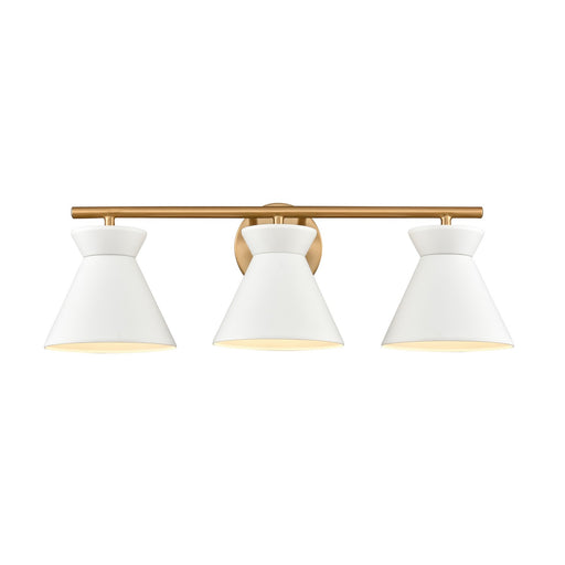 Forme Three Light Vanity in Brushed Gold