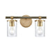 Burrow Two Light Vanity in Natural Brass