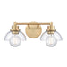 Julian Two Light Vanity in Brushed Gold