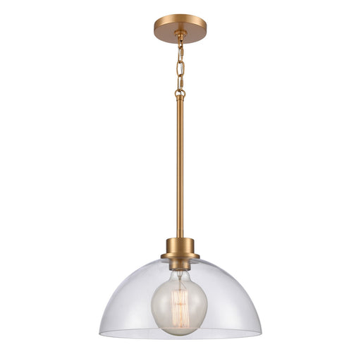 Julian One Light Pendant in Brushed Gold