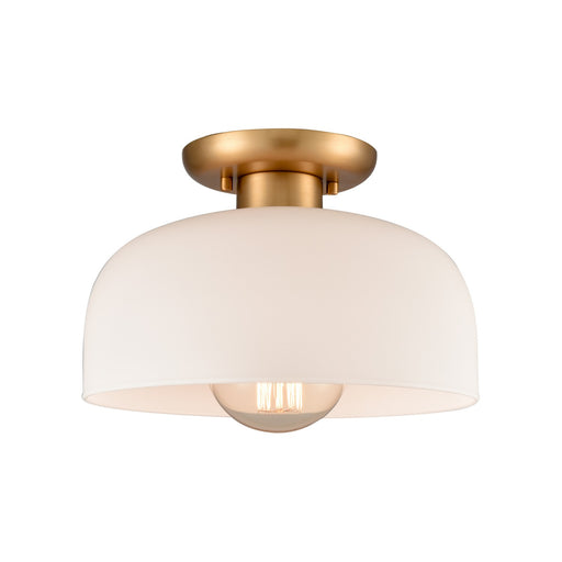 Brewer One Light Semi Flush Mount in Brushed Gold