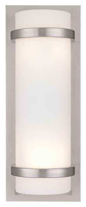 Fieldale Lodge 2-Light Wall Sconce in Brushed Nickel & Etched White Glass - Lamps Expo