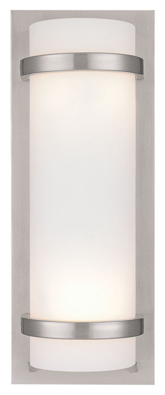 Fieldale Lodge 2-Light Wall Sconce in Brushed Nickel & Etched White Glass - Lamps Expo
