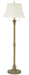 Newport 57.5 Inch Antique Brass Floor Lamp with Off-White Linen Softback Shade