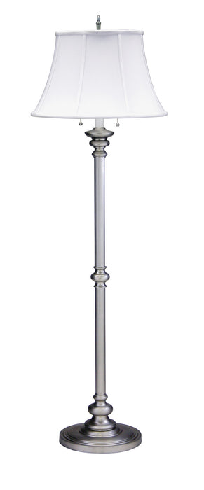 Newport 57.5 Inch Pewter Floor Lamp with White Linen Softback Shade