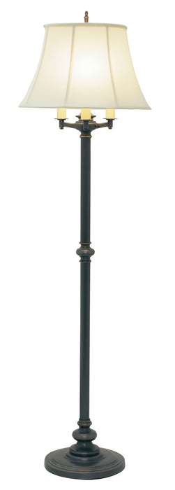 Newport 66 Inch Oil Rubbed Bronze Six-Way Floor Lamp with Off-White Linen Softback Shade