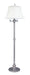 Newport 66 Inch Pewter Six-Way Floor Lamp with White Linen Softback Shade
