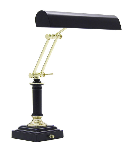 Desk Piano Lamp 14 Inch Polished Brass & Black Accents