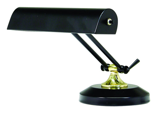 Upright Piano Lamp 10 Inch in Black with Polished Brass Accents