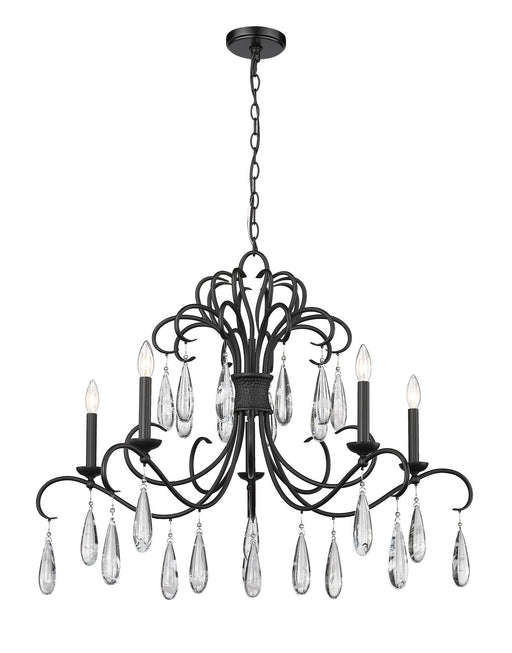 Amara Five Light Chandelier in Matte Black by Z-Lite Lighting