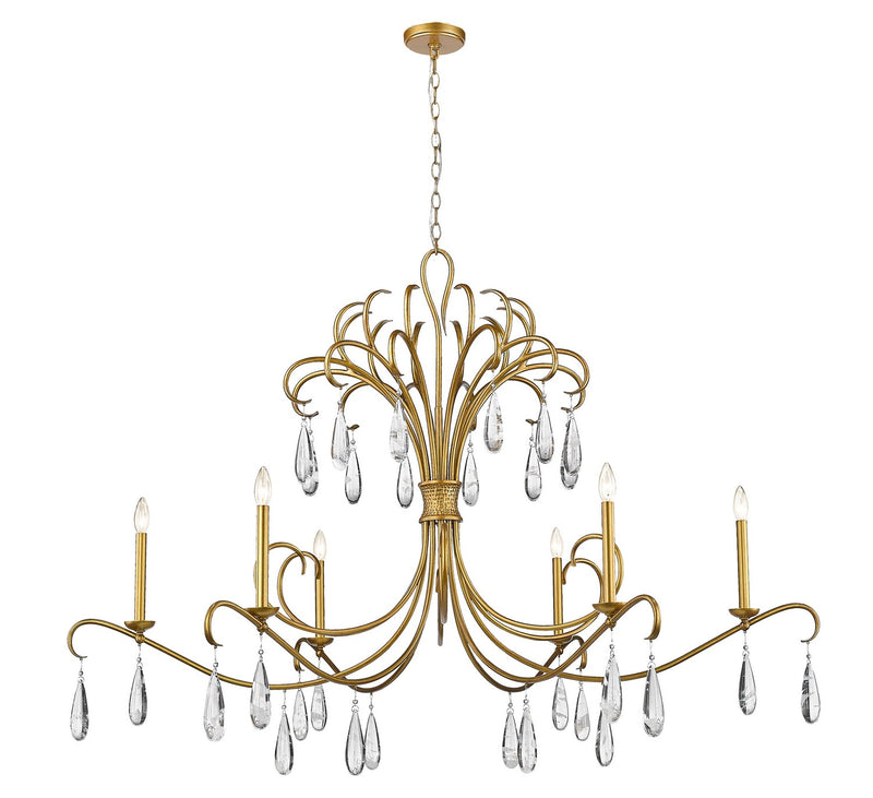 Amara Six Light Chandelier in Gilded Gold by Z-Lite Lighting