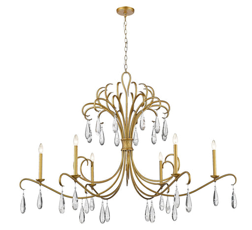 Amara Six Light Chandelier in Gilded Gold by Z-Lite Lighting