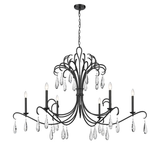 Amara Six Light Chandelier in Matte Black by Z-Lite Lighting