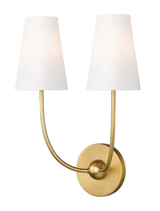 Shannon Two Light Wall Sconce in Rubbed Brass by Z-Lite Lighting