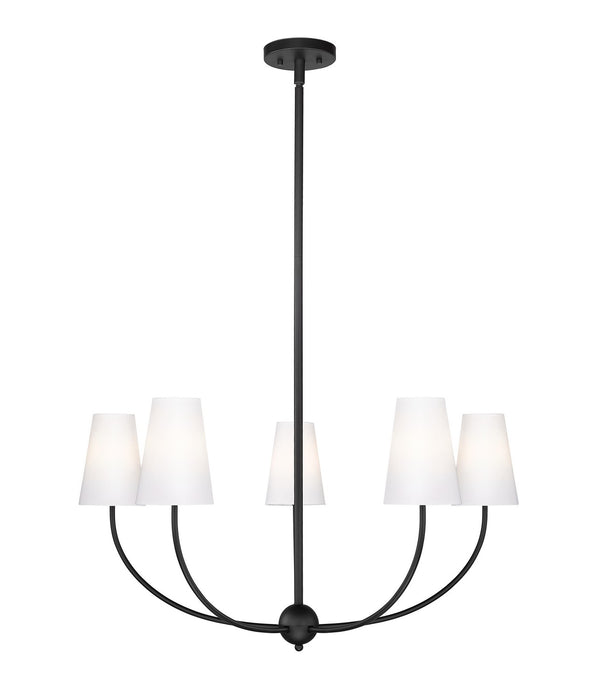Shannon Five Light Chandelier in Matte Black by Z-Lite Lighting
