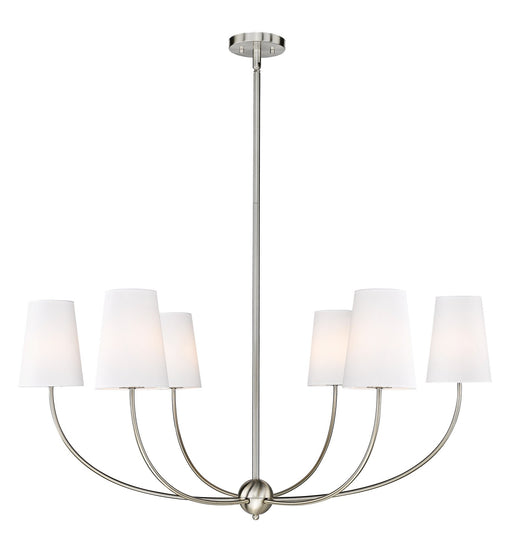 Shannon Six Light Chandelier in Brushed Nickel by Z-Lite Lighting