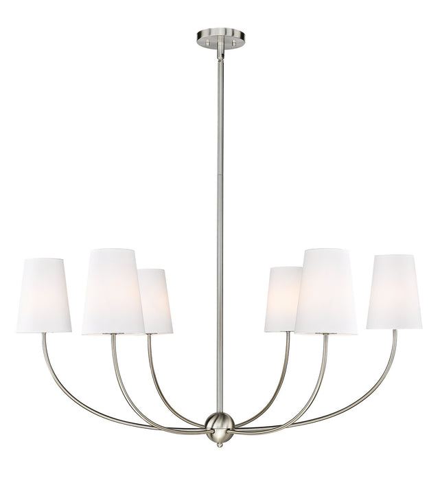 Shannon Six Light Chandelier in Brushed Nickel by Z-Lite Lighting