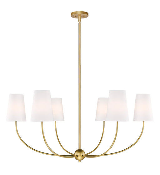 Shannon Six Light Chandelier in Rubbed Brass by Z-Lite Lighting